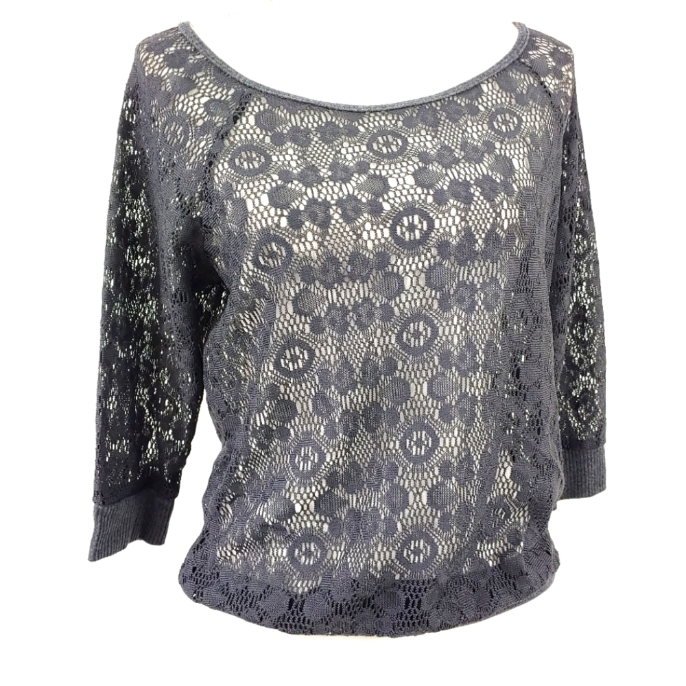 KIRRA CROCHET SHEER PULLOVER TOP (228)